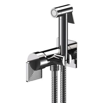 Built-in shut-off mixer with shower holder/water punch on flange, shutoff handshower, all in brass. Flexible hose cm 120.
EXPOSED COMPONENTS ONLY to be combined with the built-in box art. WBOX645 (built-in components only). by Daniel Rubinetterie