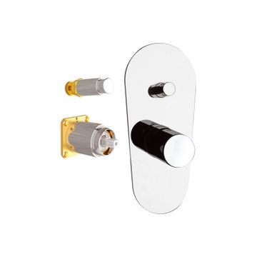 Built-in bath/shower single-lever mixer, Fusion series, with diverter, to be combined with the built-in box art. DANBOX. mm Ø 35 cartridge. by Daniel Rubinetterie