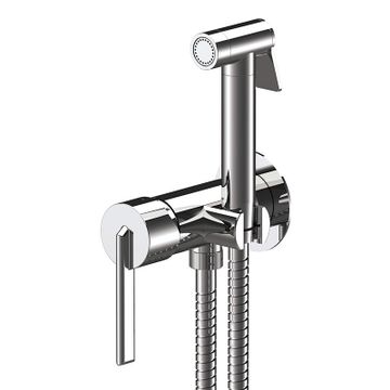 Built-in shut-off mixer with shower holder/water punch on flange, shutoff handshower, all in brass. Flexible hose cm 120.
EXPOSED COMPONENTS ONLY to be combined with the built-in box art. WBOX645 (built-in components only). by Daniel Rubinetterie