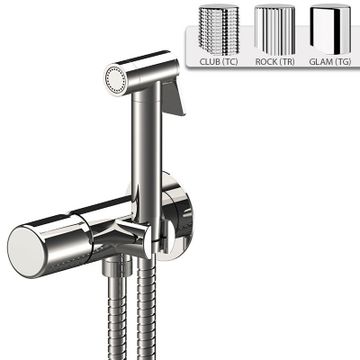 Built-in shut-off mixer with shower holder/water punch on flange, shutoff handshower, all in brass. Flexible hose cm 120.
EXPOSED COMPONENTS ONLY to be combined with the built-in box art. WBOX645 (built-in components only). by Daniel Rubinetterie