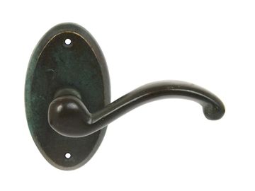 Pair Door handle ALP51 - Ovaal Vieux Étain (OPW) by Dauby