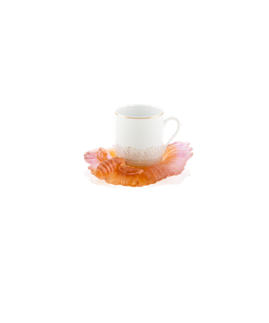 Or d'Abeille Coffret de 2 tasses à café avec soucoupe cristal by Daum