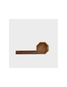 Otto – Elemento ottagonale con mensola integrata in legno naturale by Deodara