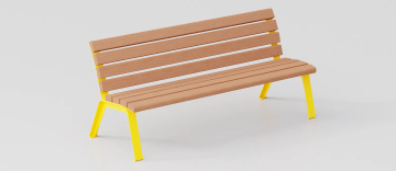 Bench "Betty" without Armrests in Okumè Wood and Steel by DIMCAR
