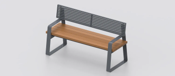 Bench "Easy Mix" with WPC Seat and Metal Backrest by DIMCAR