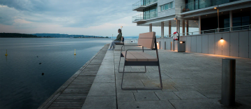 Bench "Easy Wood" with Okumè Wood Seat and Backrest by DIMCAR