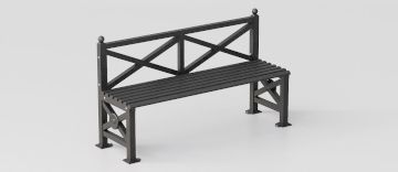 Classic Bench "Orchidea" in Galvanized Steel by DIMCAR