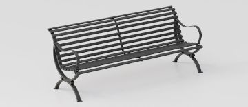 Classic Steel Bench "Aurelia" with Armrests by DIMCAR