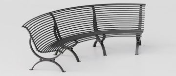 Curved Concave Bench "Clematis" (CAM Compliant) by DIMCAR