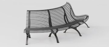 Curved Convex Bench "Clematis" (CAM Compliant) by DIMCAR
