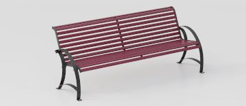 Designer Bench "Artemide" with Asymmetrical Steel Supports by DIMCAR