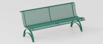 Designer Bench "Danea" in Steel with Arched Supports by DIMCAR