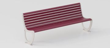 Designer Bench "Delta" in Steel with Stylized Supports by DIMCAR