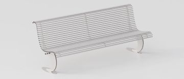 Designer Bench "Luxe" in Galvanized Steel by DIMCAR