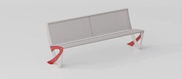 Designer Bench "Teulada" in Steel with Anatomical Seat by DIMCAR