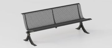 Designer Bench "Vera" with V-Shaped Steel Supports by DIMCAR