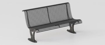 Designer Steel Bench "Mira" with Decorative Carvings by DIMCAR