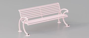 Modern Bench "Luna" with Arched Steel Supports by DIMCAR
