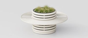 Planter "Azalea" with Integrated Circular Bench by DIMCAR
