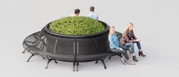 Planter "Clematis Grand Bouquet" with 4 Integrated Benches by DIMCAR
