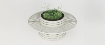 Planter "Versilia" with Integrated Circular Steel Bench by DIMCAR