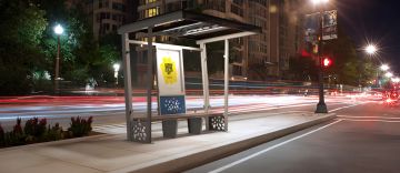 Solar Shelter "Komete" with Display Case and USB/Wireless Charging by DIMCAR