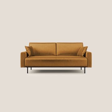 Arthur divano moderno 162 cm in velluto morbido impermeabile T01 ORO by Divani Store