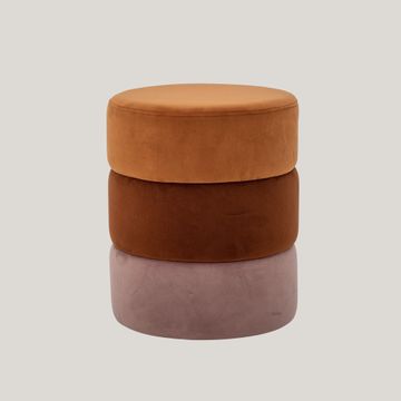Bilbao pouf tavolino multicolore cilindrico in velluto by Divani Store