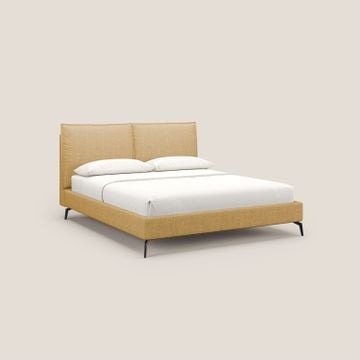 Cloe bed upholstered with feet in metal removable-cover in fabric slub water-repellent by Divani Store