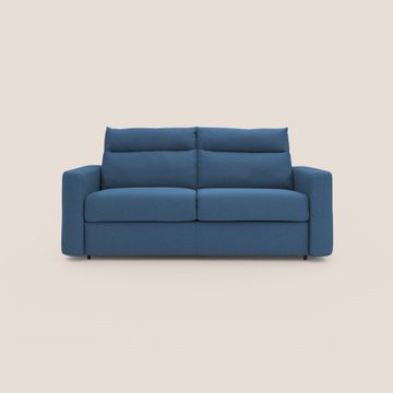 Cupido Divano letto 202 cm (mat.140x197 cm) materasso H18 in tessuto impermeabile simil cotone T13 BLU by Divani Store
