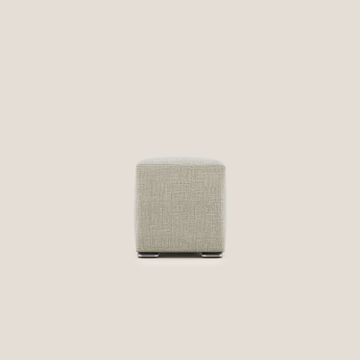 Cube pouf in soft fabric water-repellent ad intreccio melangiato by Divani Store