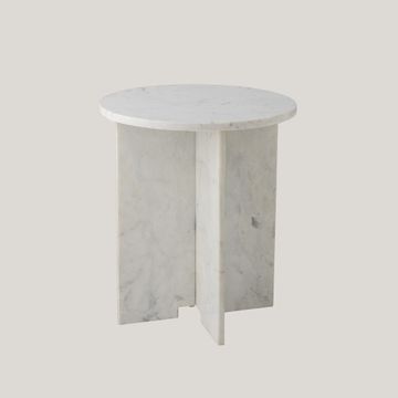Jasmia tavolino tondo in marmo bianco by Divani Store