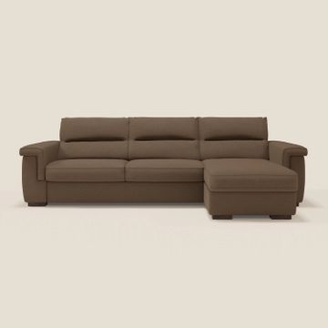 Magnolia sofa bed corner with peninsula storage - mattress H18 cm in fabric stain-resistant by Divani Store