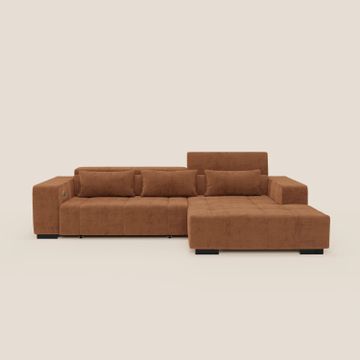 Monarch Divano angolare con penisola e Relax Elettrico per allungamento sedute - Poggiatesta Reclinabili in tessuto morbido smacchiabile T31 by Divani Store
