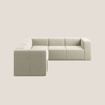 Nettuno sofa corner modular reversibile in soft fabric bouclè by Divani Store