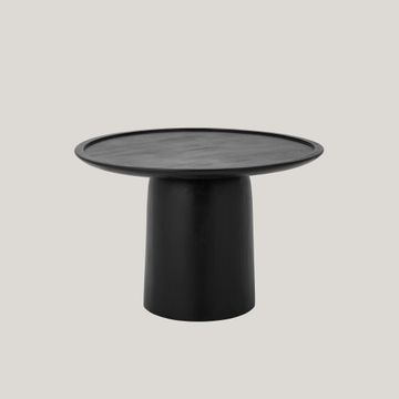 Siviglia tavolino tondo in legno di mango tinto nero by Divani Store