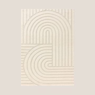 Zefira rug with motivo a rilievo crema water-repellent by Divani Store