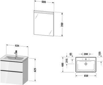 D-Neo Furniture washbasin with vanity unit and mirror by Duravit - view 6