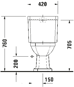 1930 Series Toilet close-coupled by Duravit - view 5
