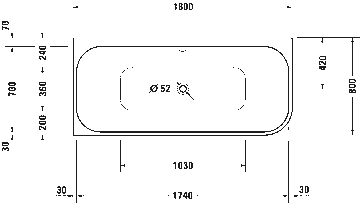 Happy D.2 Plus Bathtub by Duravit - view 6