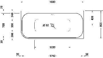 Happy D.2 Plus Bathtub by Duravit - view 5
