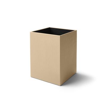 Real Leather Waste Basket Atena by Eglooh - Parallelepiped Shape by EGLOOH