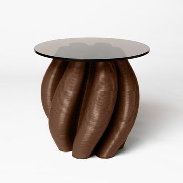 Water Lily Side Table Chocolate by Ekbacken Studios