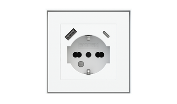 Square socket point (55x55 mm module) - IT USB by EKINEX