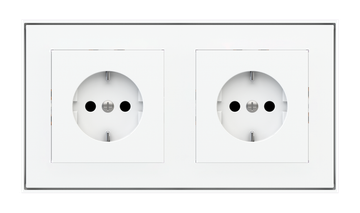 2 fold plates and frames to be used with power sockets (55x55 mm modules) by EKINEX