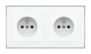 Socket point for 2-fold plate (55x55 mm modules) - FR by EKINEX