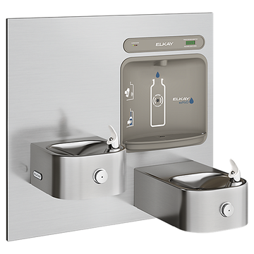 ezH2O®  Bottle Filling Station with Integral Soft Sides® Fountain Filtered Non-Refrigerated Stainless by Elkay
