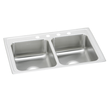 Lustertone® Classic Stainless Steel 29" x 18" x 5" Equal Double Bowl Drop-in ADA Sink by Elkay
