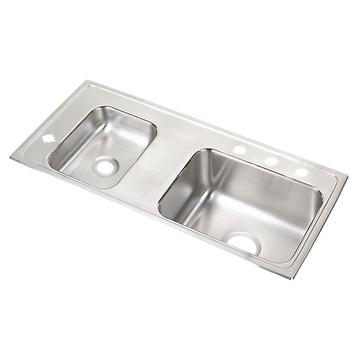 Lustertone® Classic Stainless Steel 37-1/4" x 17" x 7-5/8", Double Bowl Drop-in Classroom Sink by Elkay