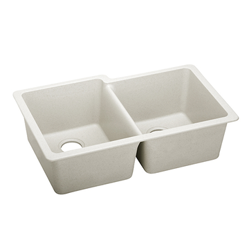 Quartz Luxe® 33" x 20-1/2" x 9-1/2" Offset Double Bowl Undermount Sink by Elkay